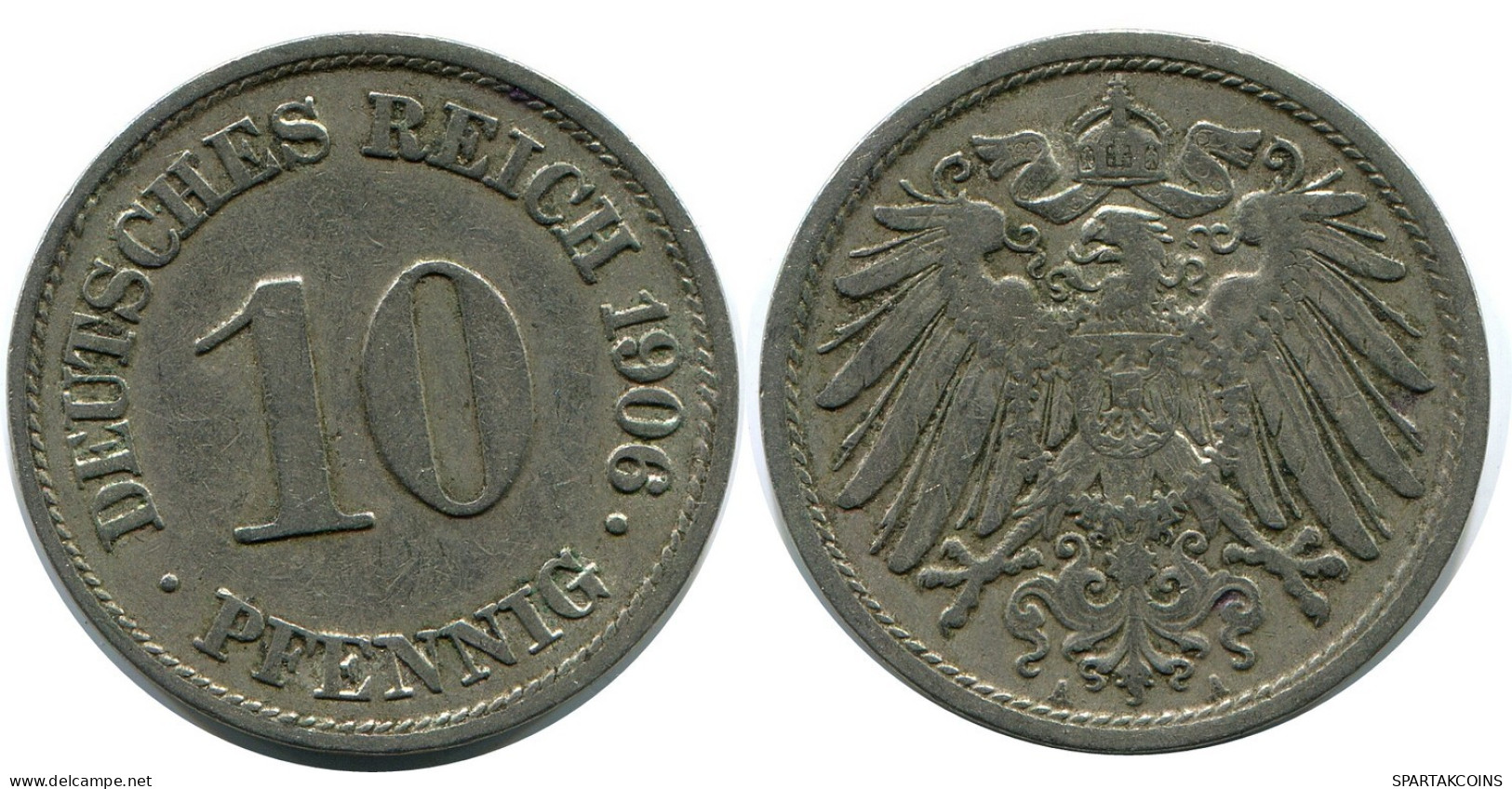 10 PFENNIG 1906 A DEUTSCHLAND Münze GERMANY #DB290.D.A - 10 Pfennig