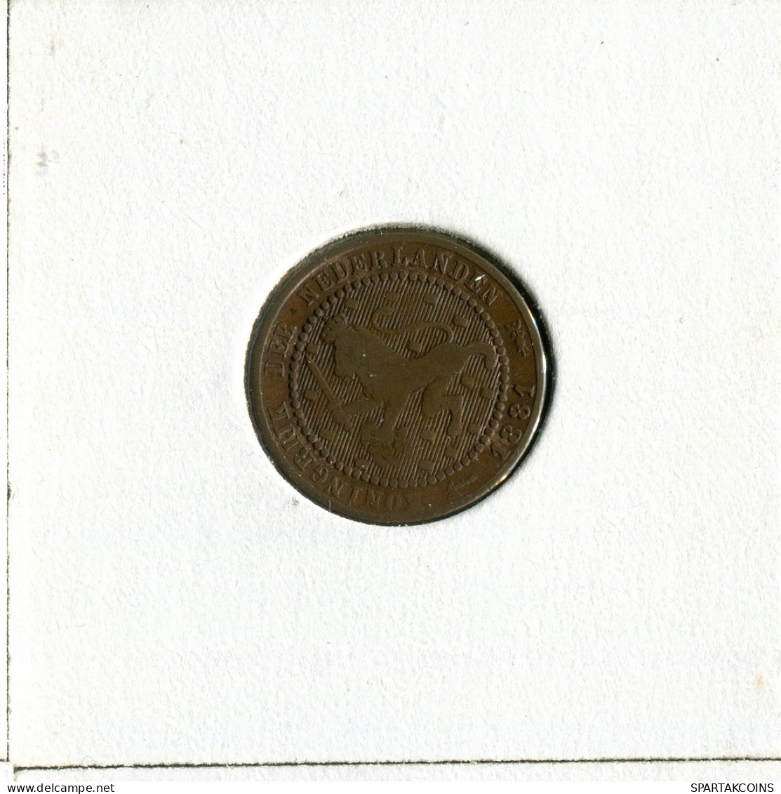 1 CENT 1881 NIEDERLANDE NETHERLANDS Münze #AU230.D.A - 1849-1890: Willem III.