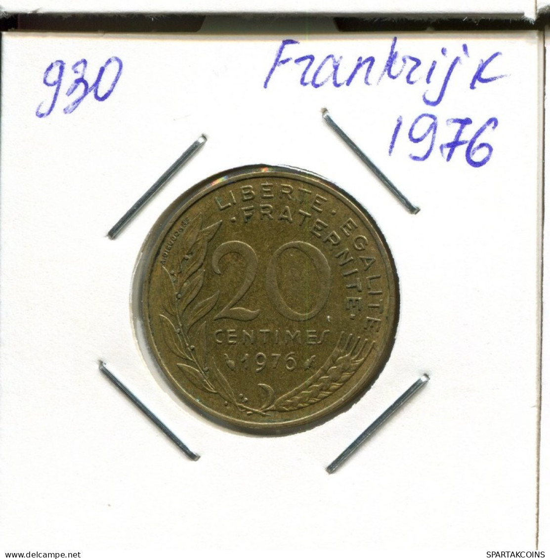20 CENTIMES 1976 FRANCIA FRANCE Moneda #AN179.E.A - 20 Centimes