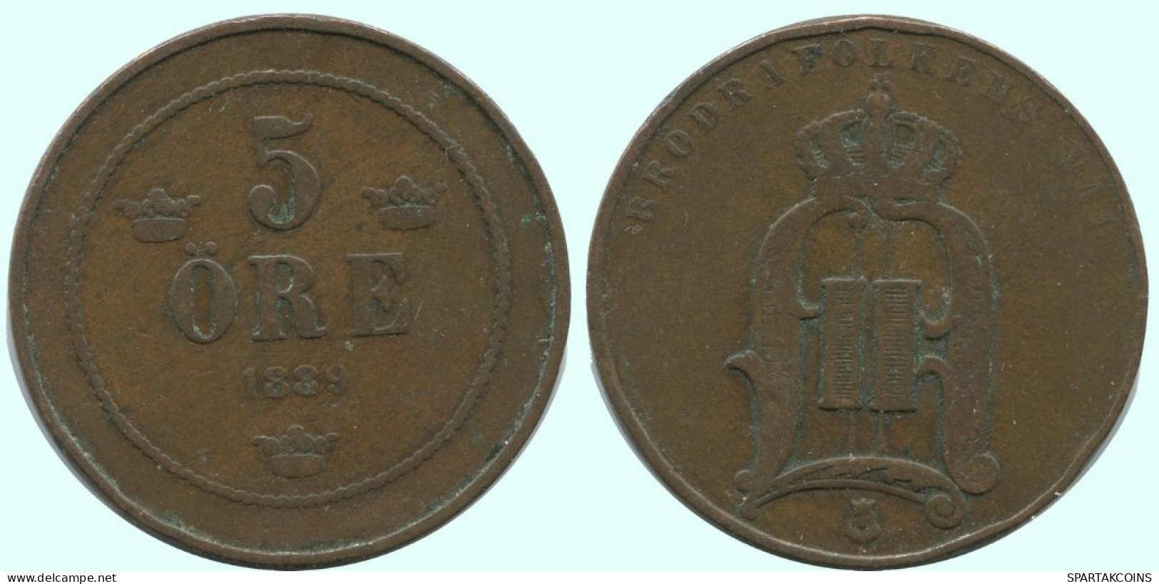 5 ORE 1889 SUECIA SWEDEN Moneda #AC631.2.E.A - Sweden