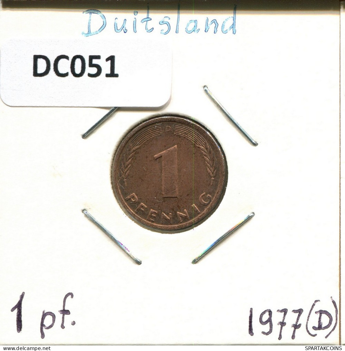 1 PFENNIG 1977 D WEST & UNIFIED GERMANY Coin #DC051.U.A - 1 Pfennig