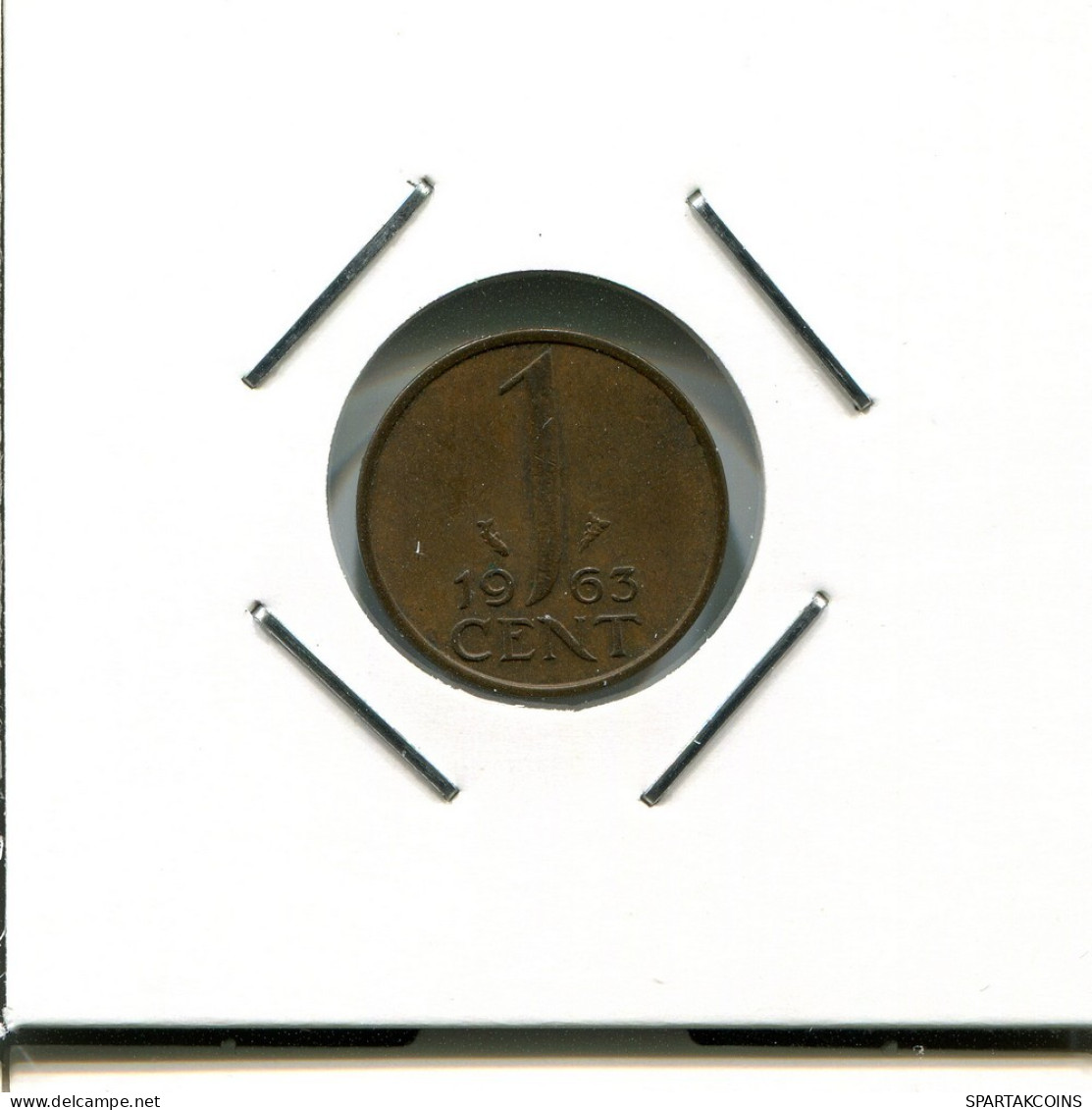 1 CENT 1963 NEERLANDÉS NETHERLANDS Moneda #AR530.E.A - 1948-1980: Juliana