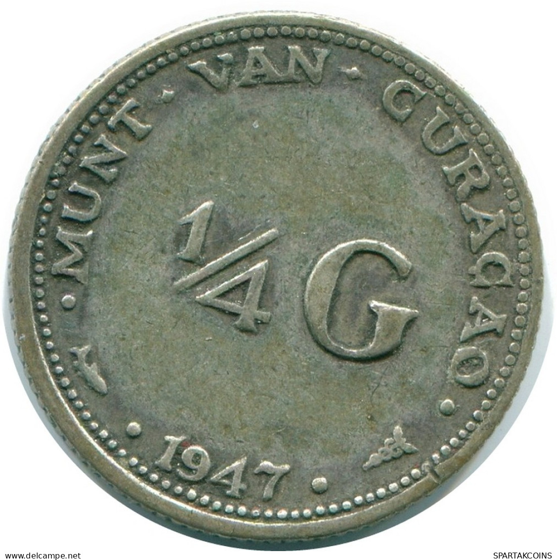 1/4 GULDEN 1947 CURACAO Netherlands SILVER Colonial Coin #NL10779.4.U.A - Curaçao