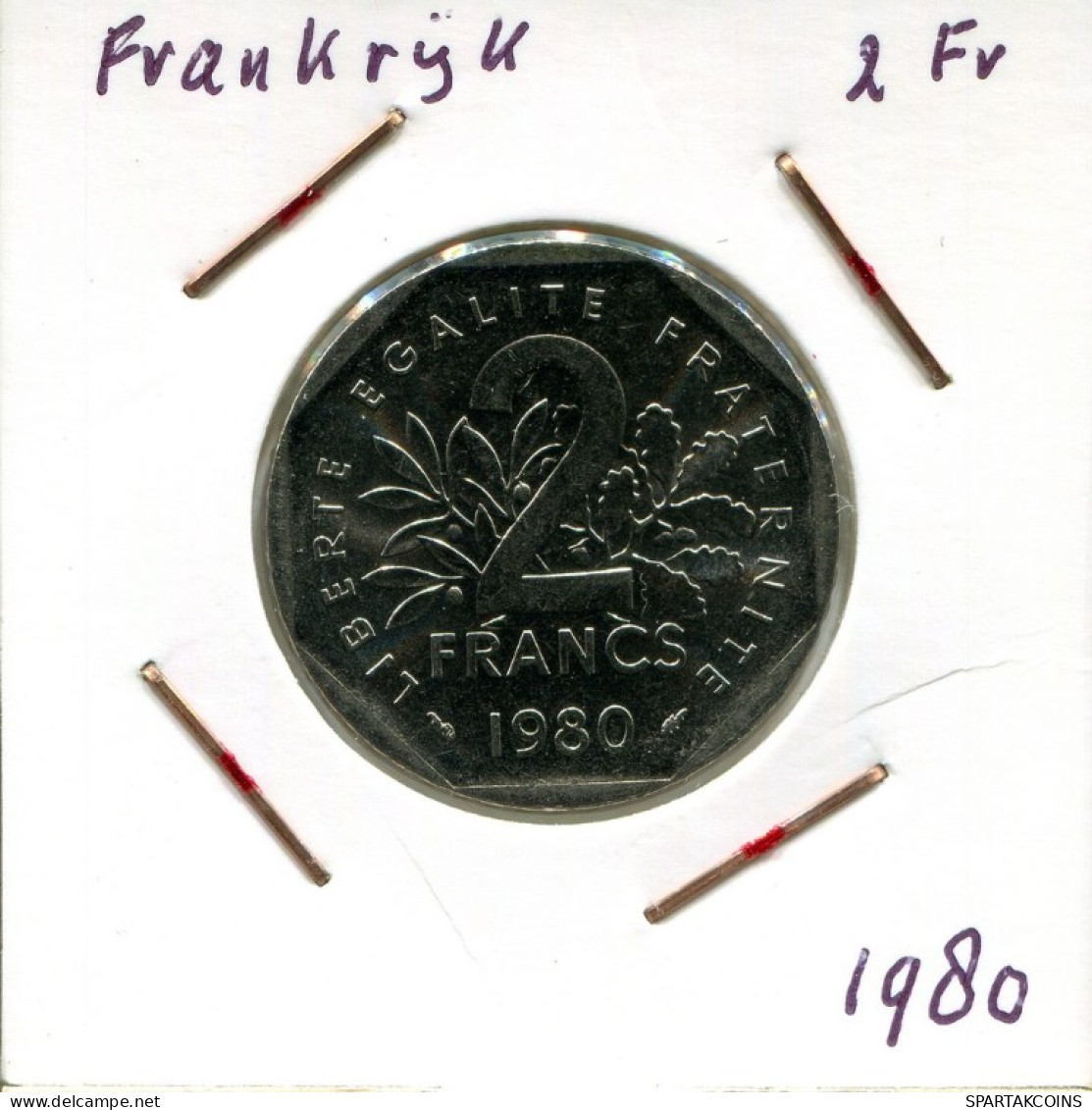 2 FRANCS 1980 FRANCE Coin Semeuse French Coin #AM610.U.A - 2 Francs