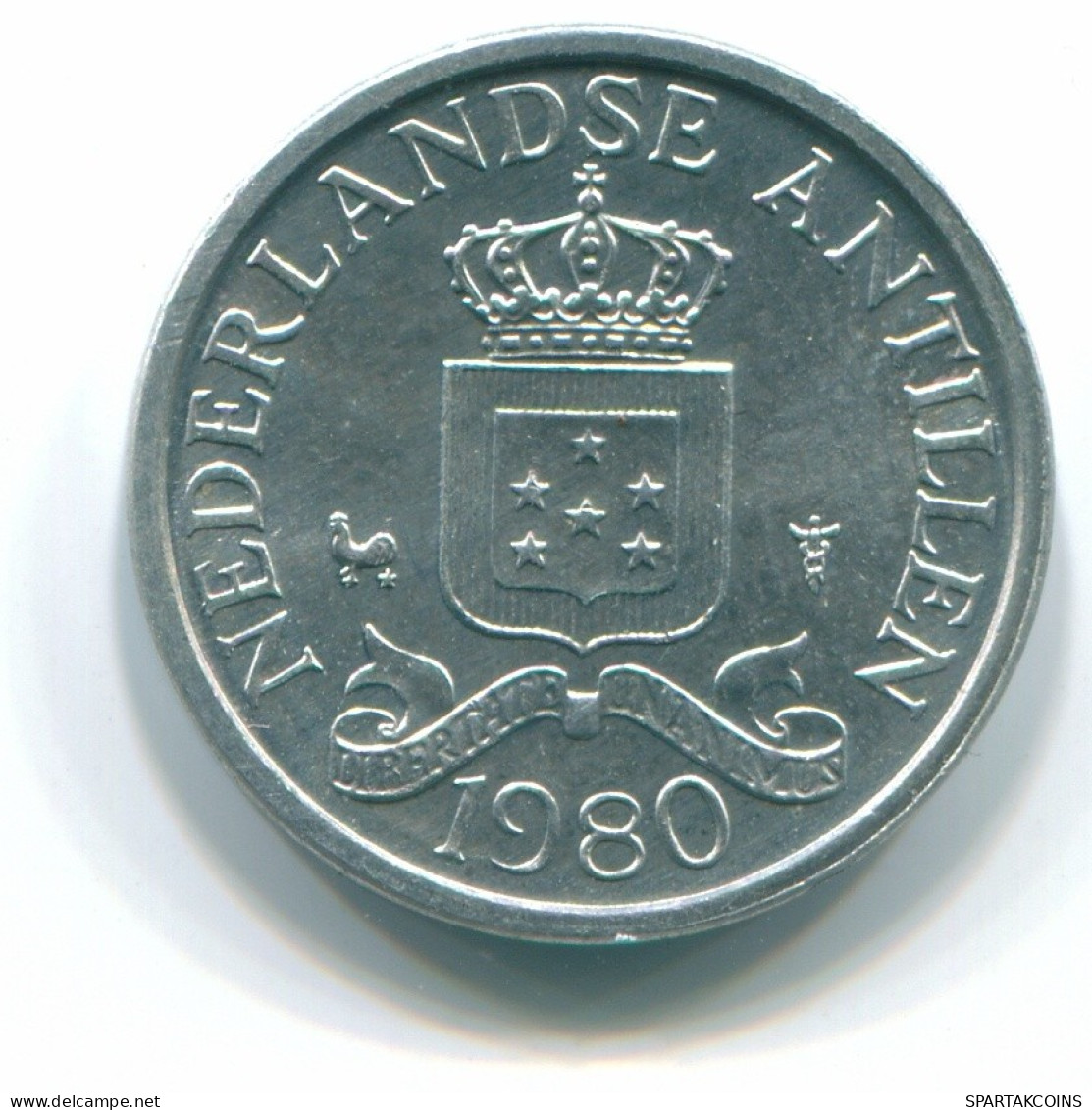 1 CENT 1980 ANTILLES NÉERLANDAISES Aluminium Colonial Pièce #S11196.F.A - Antilles Néerlandaises