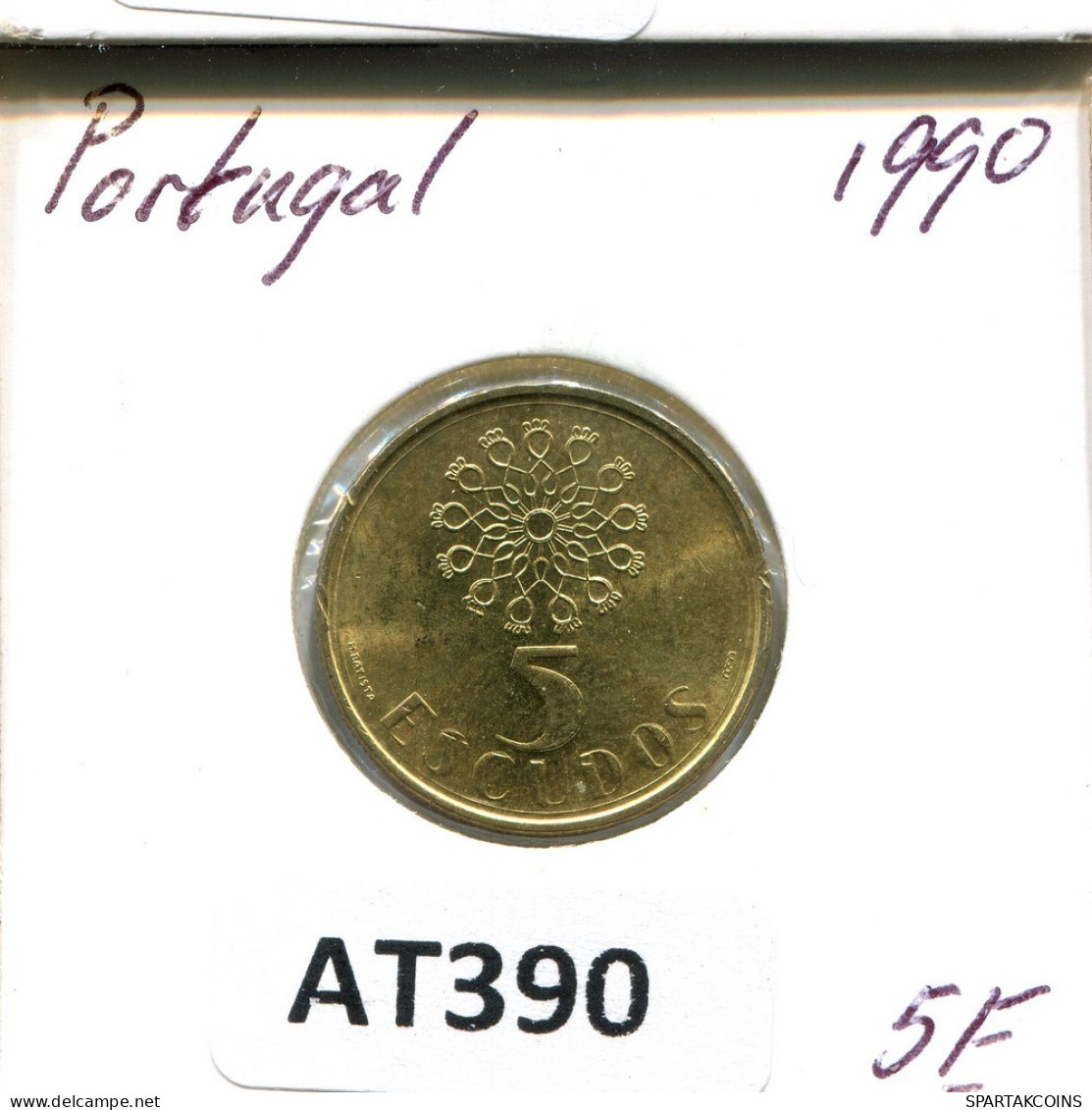 5 ESCUDOS 1990 PORTUGAL Pièce #AT390.F.A - Portugal