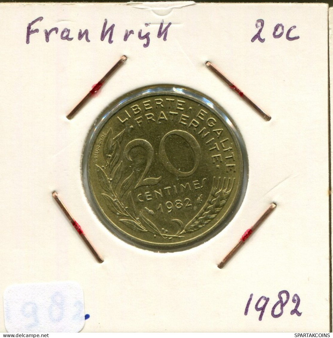 20 CENTIMES 1982 FRANCIA FRANCE Moneda #AM863.E.A - 20 Centimes