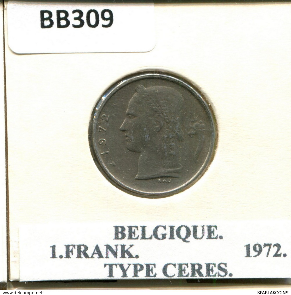 1 FRANC 1972 FRENCH Text BELGIUM Coin #BB309.U.A - 1 Franc