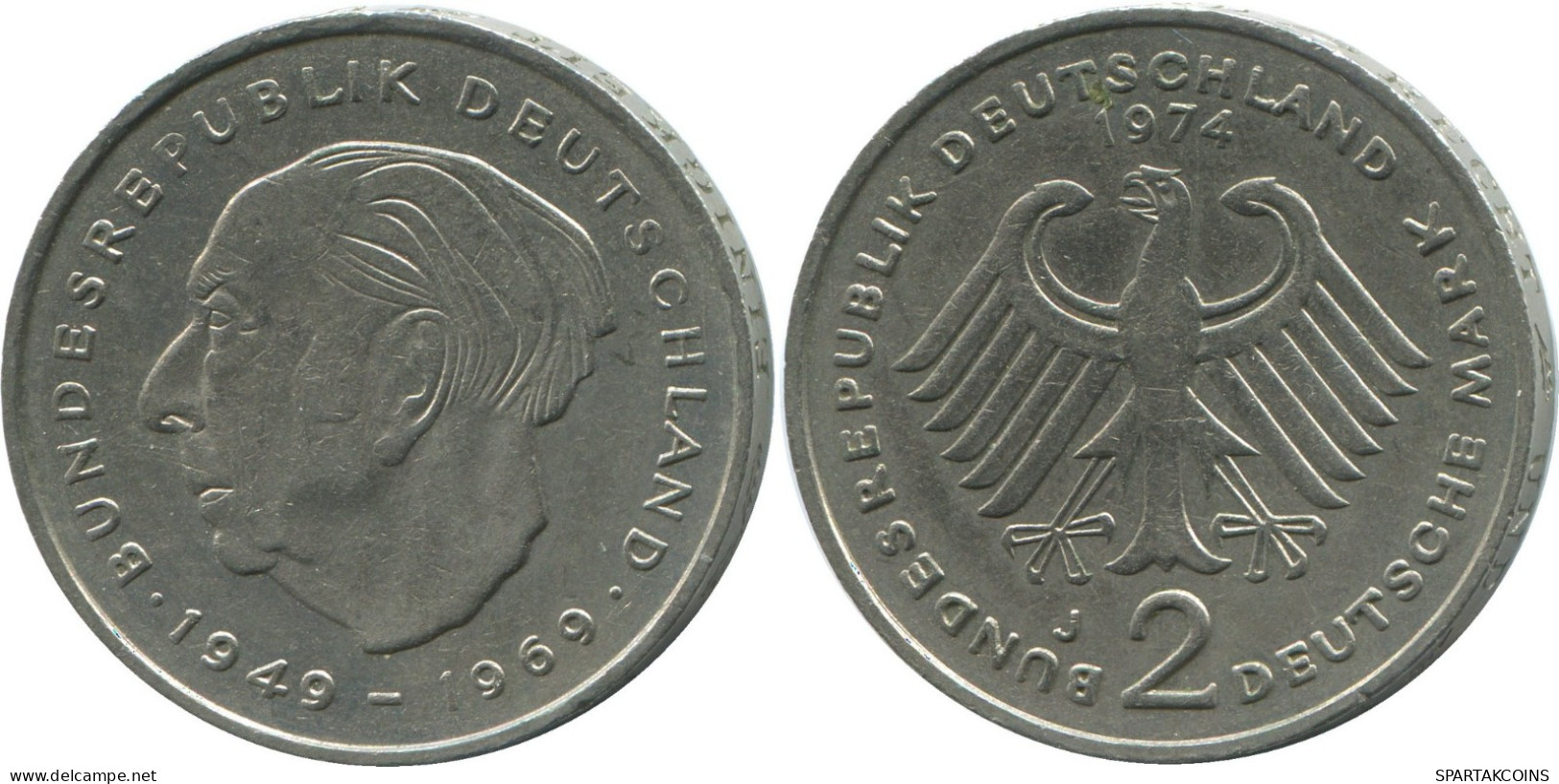 2 DM 1974 J BRD ALEMANIA Moneda GERMANY #DE10373.5.E.A - 2 Marchi