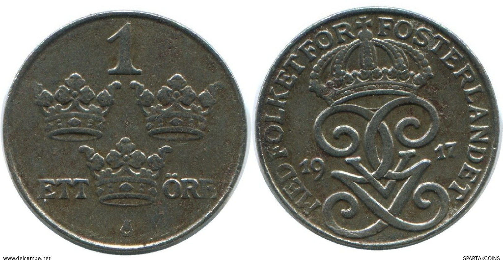 1 ORE 1917 SWEDEN Coin #AD157.2.U.A - Zweden