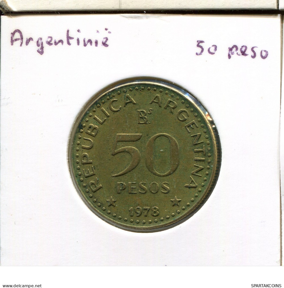 50 PESOS 1978 ARGENTINE ARGENTINA Pièce #AR281.F.A - Argentine
