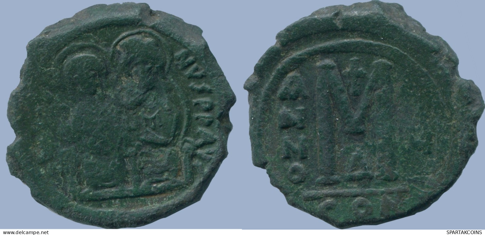 JUSTINII FOLLIS CONSTANTINOPLE YEAR 6 569/570 13.48g/28.73mm #ANC13698.16.E.A - Byzantinische Münzen