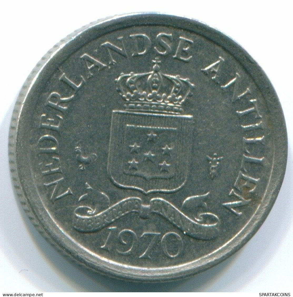 10 CENTS 1970 ANTILLAS NEERLANDESAS Nickel Colonial Moneda #S13342.E.A - Antilles Néerlandaises