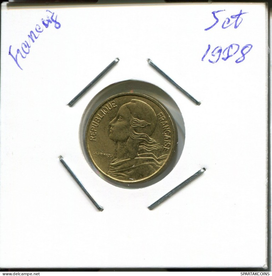 5 CENTIMES 1988 FRANCIA FRANCE Moneda #AN826.E.A - 5 Centimes