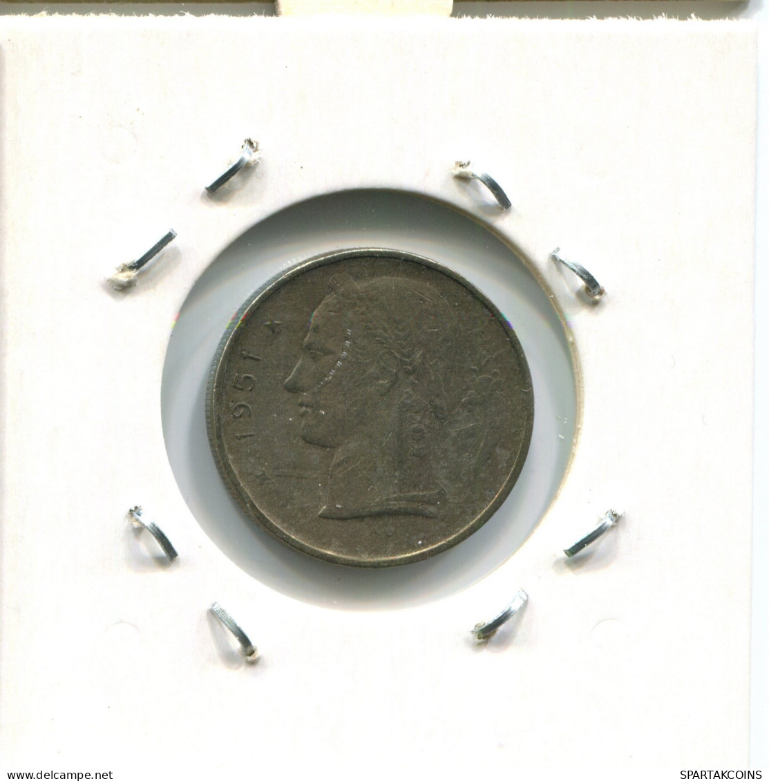 1 FRANC 1951 DUTCH Text BELGIUM Coin #AW282.U.A - 1 Franc