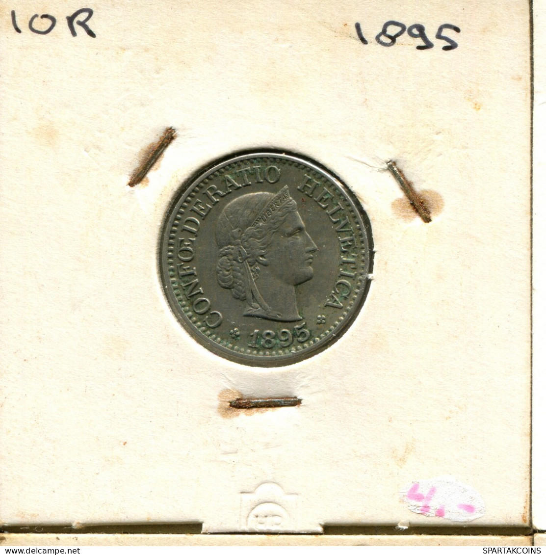 10 RAPPEN 1895 B SUIZA SWITZERLAND Moneda #AX949.3.E.A - Andere & Zonder Classificatie