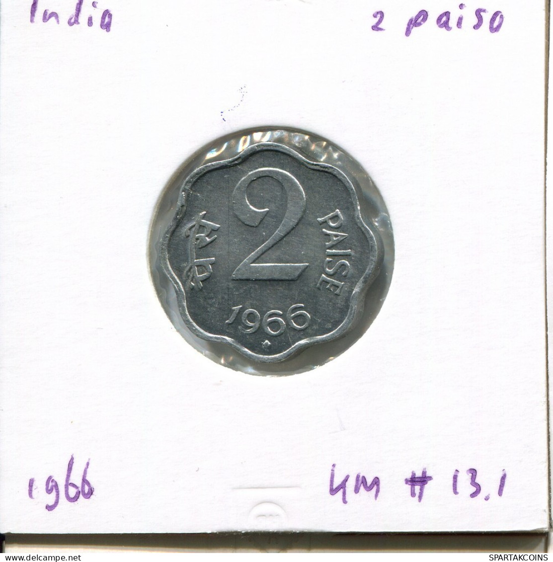 2 PAISE 1966 INDE INDIA Pièce #AR602.F.A - India