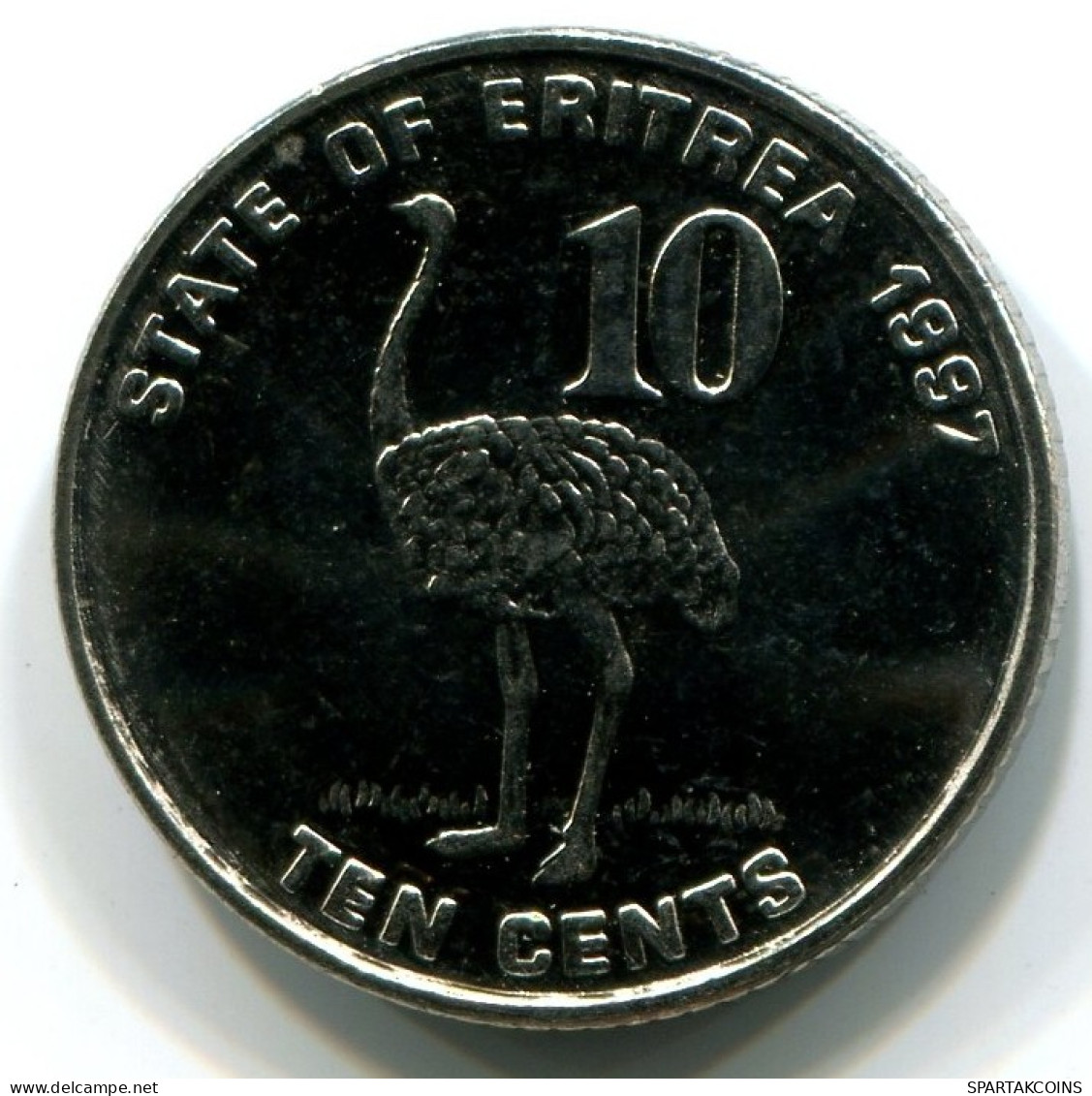 10 CENTS 1997 ÉRYTHRÉE ERITREA UNC Bird Ostrich Pièce #W11056.F.A - Eritrea