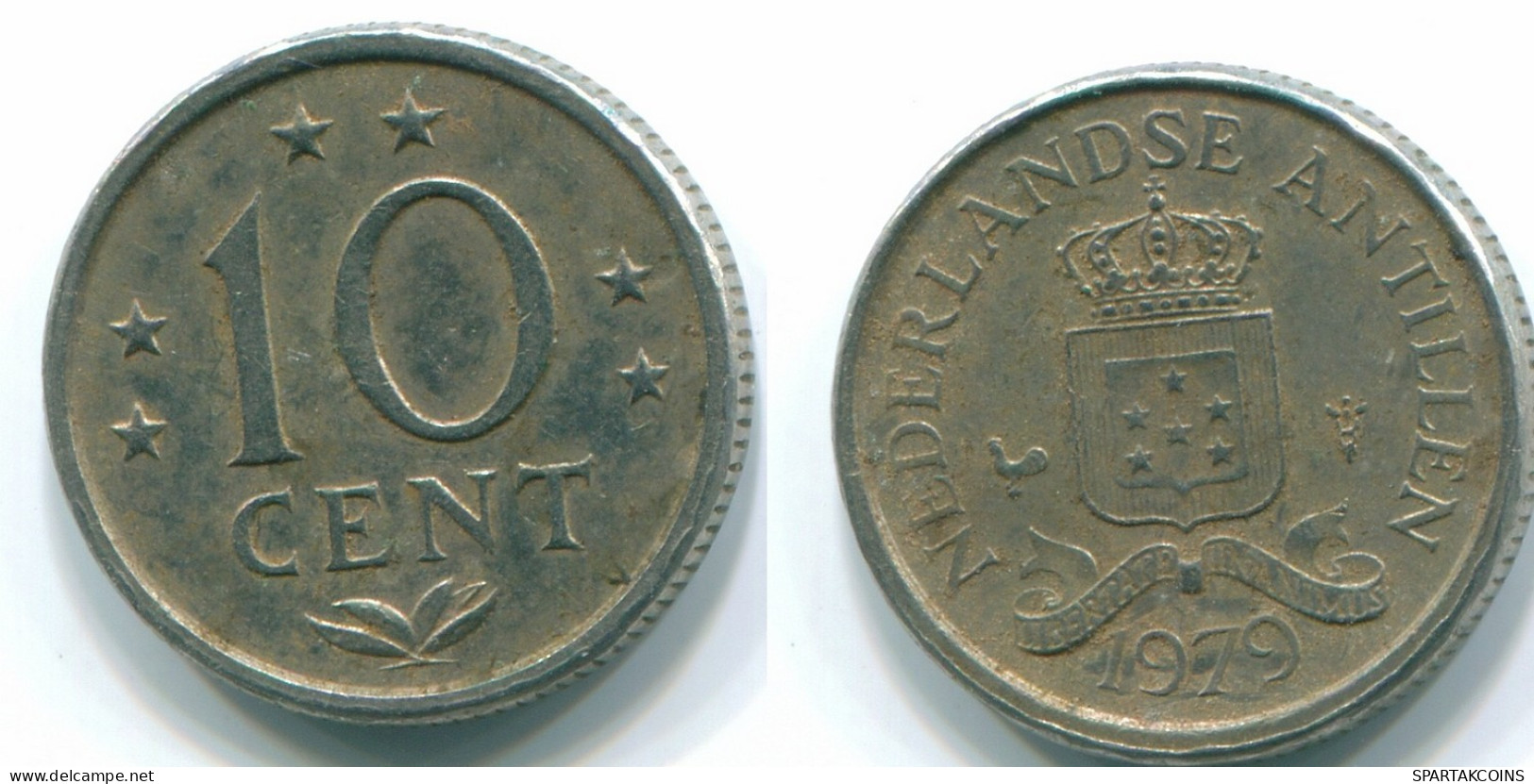 10 CENTS 1979 NIEDERLÄNDISCHE ANTILLEN Nickel Koloniale Münze #S13588.D.A - Antilles Néerlandaises
