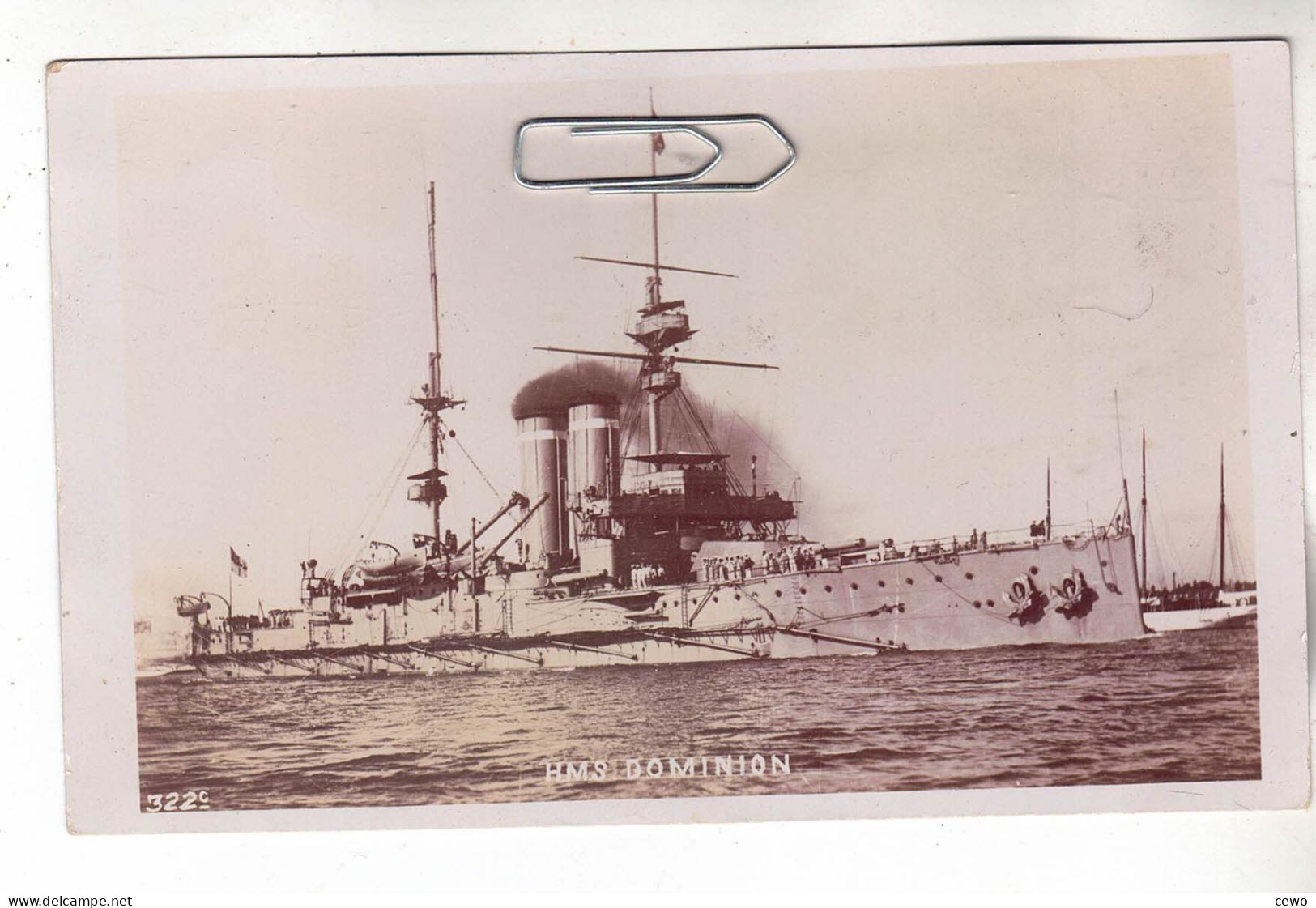 CPA MARINE NAVIRE DE GUERRE CUIRASSE ANGLAIS HMS H.M.S. DOMINION - Warships