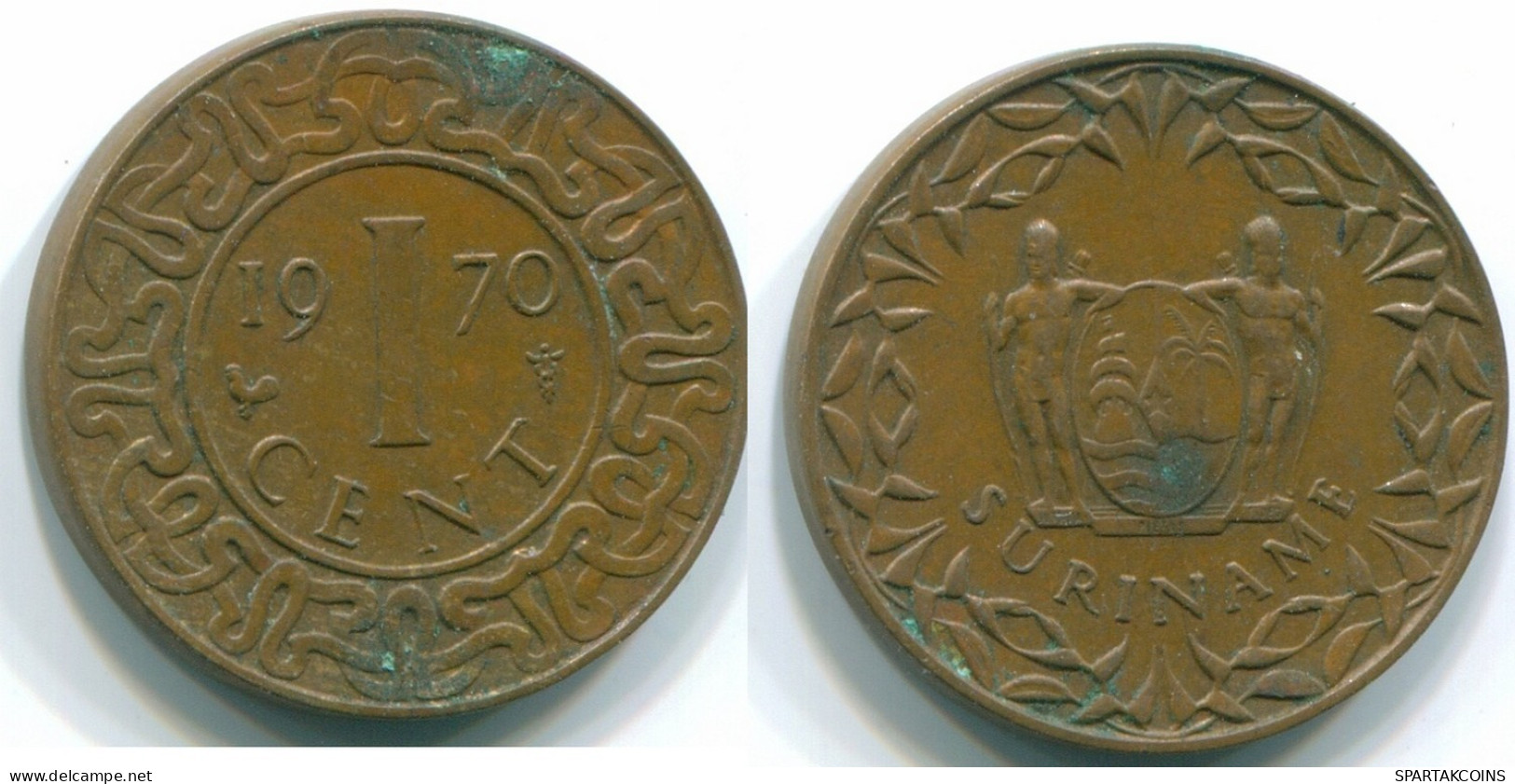 1 CENT 1970 SURINAM NIEDERLANDE Bronze Cock Koloniale Münze #S10948.D.A - Surinam 1975 - ...