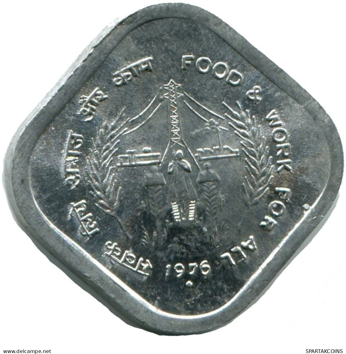 5 PAISE 1976 INDIA UNC Coin #M10362.U.A - India