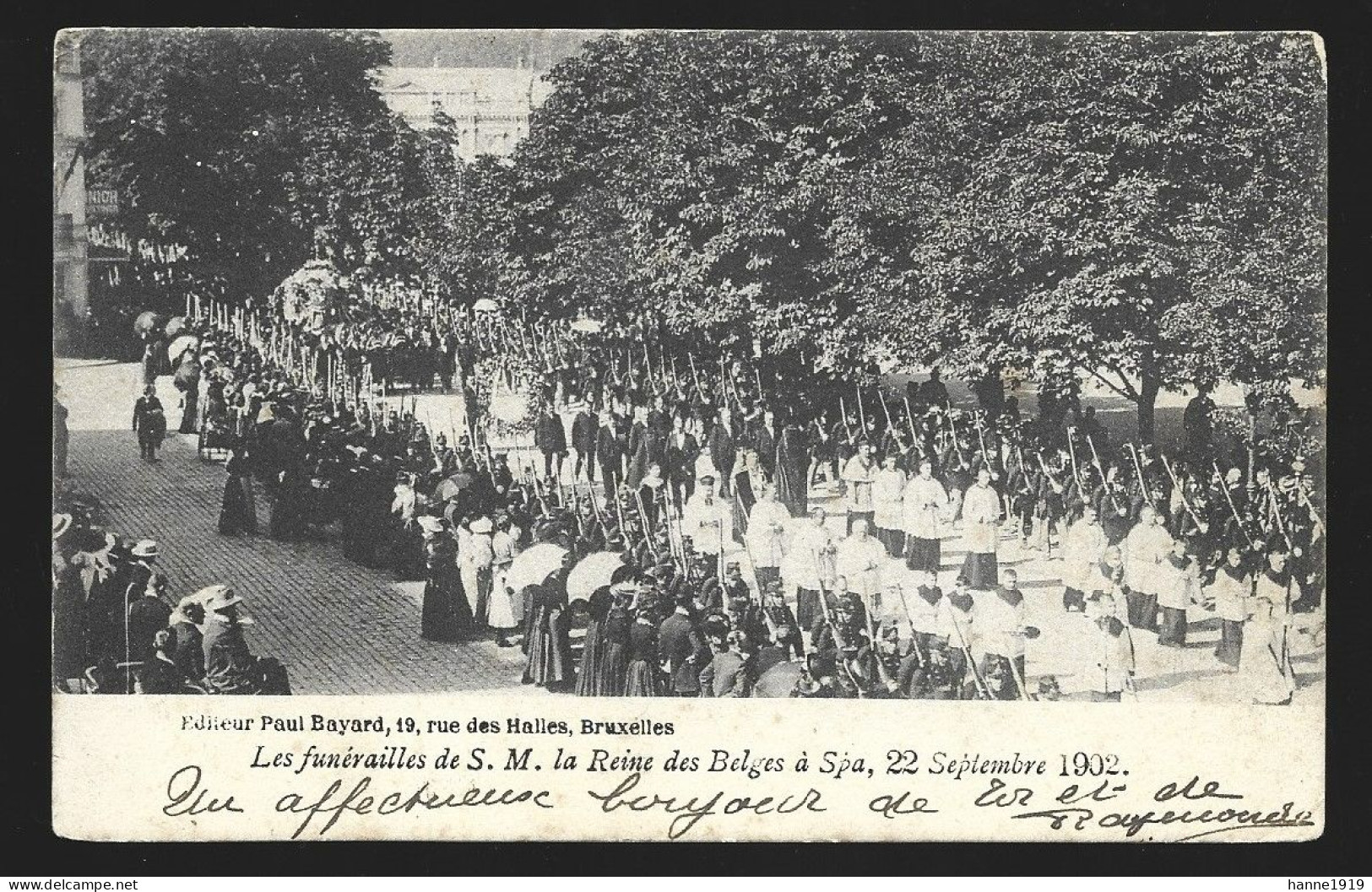 Bruxelles Les Funérailles De S.M. La Reine Des Belges Septembre 1902 Cachet Tongres Htje - Feesten En Evenementen