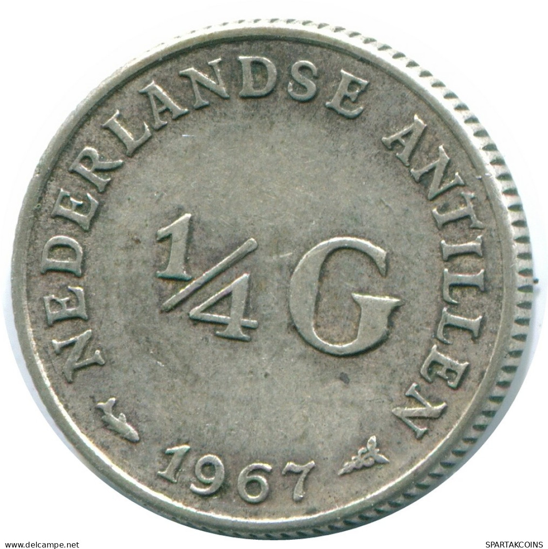 1/4 GULDEN 1967 ANTILLES NÉERLANDAISES ARGENT Colonial Pièce #NL11564.4.F.A - Antilles Néerlandaises