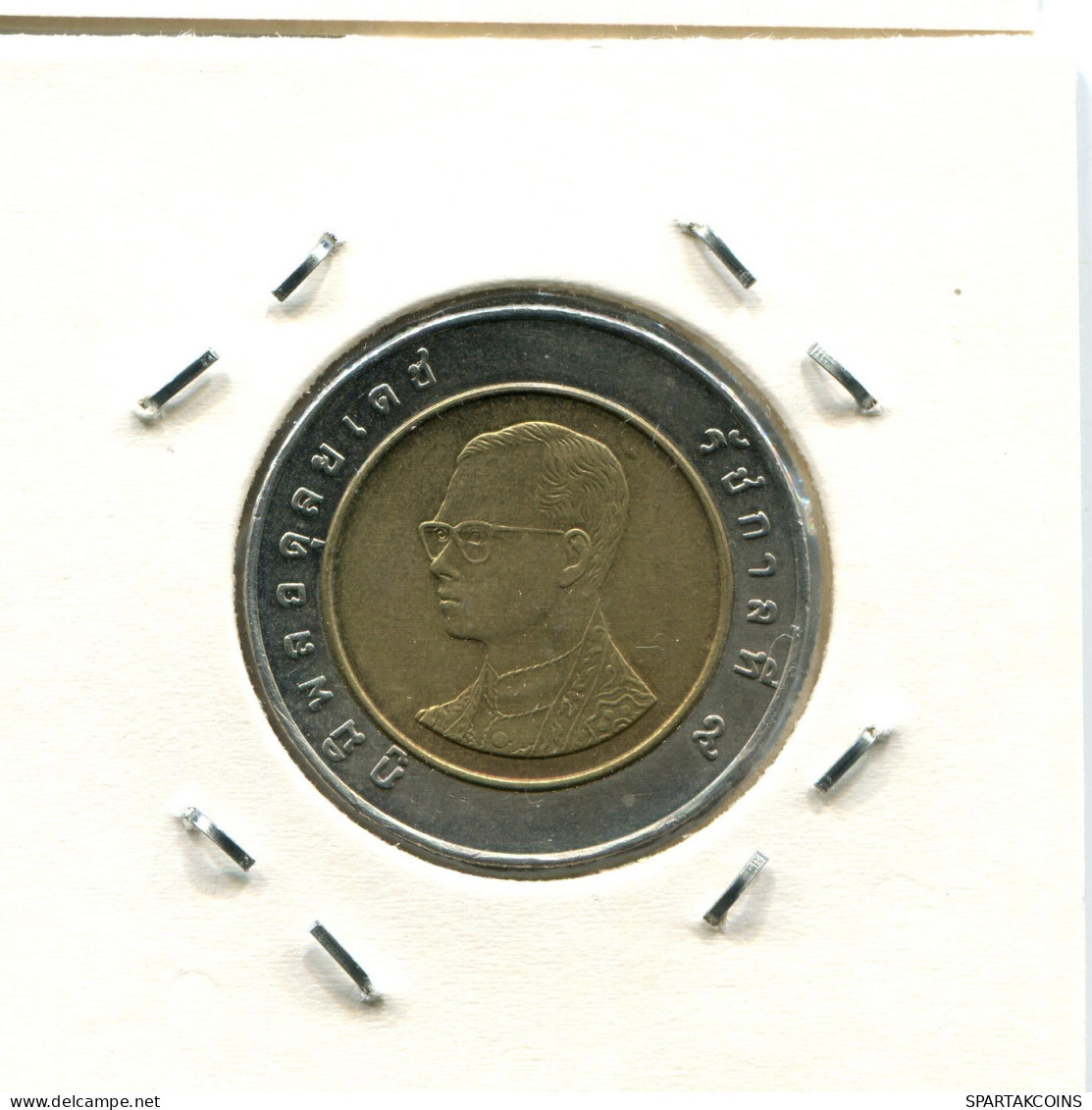 10 BAHT 2003 THAILAND RAMA IX BIMETALLIC Coin #AX273.U.A - Thaïlande