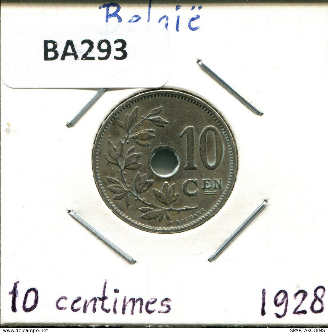10 CENTIMES 1928 DUTCH Text BELGIEN BELGIUM Münze #BA293.D.A - 10 Cent