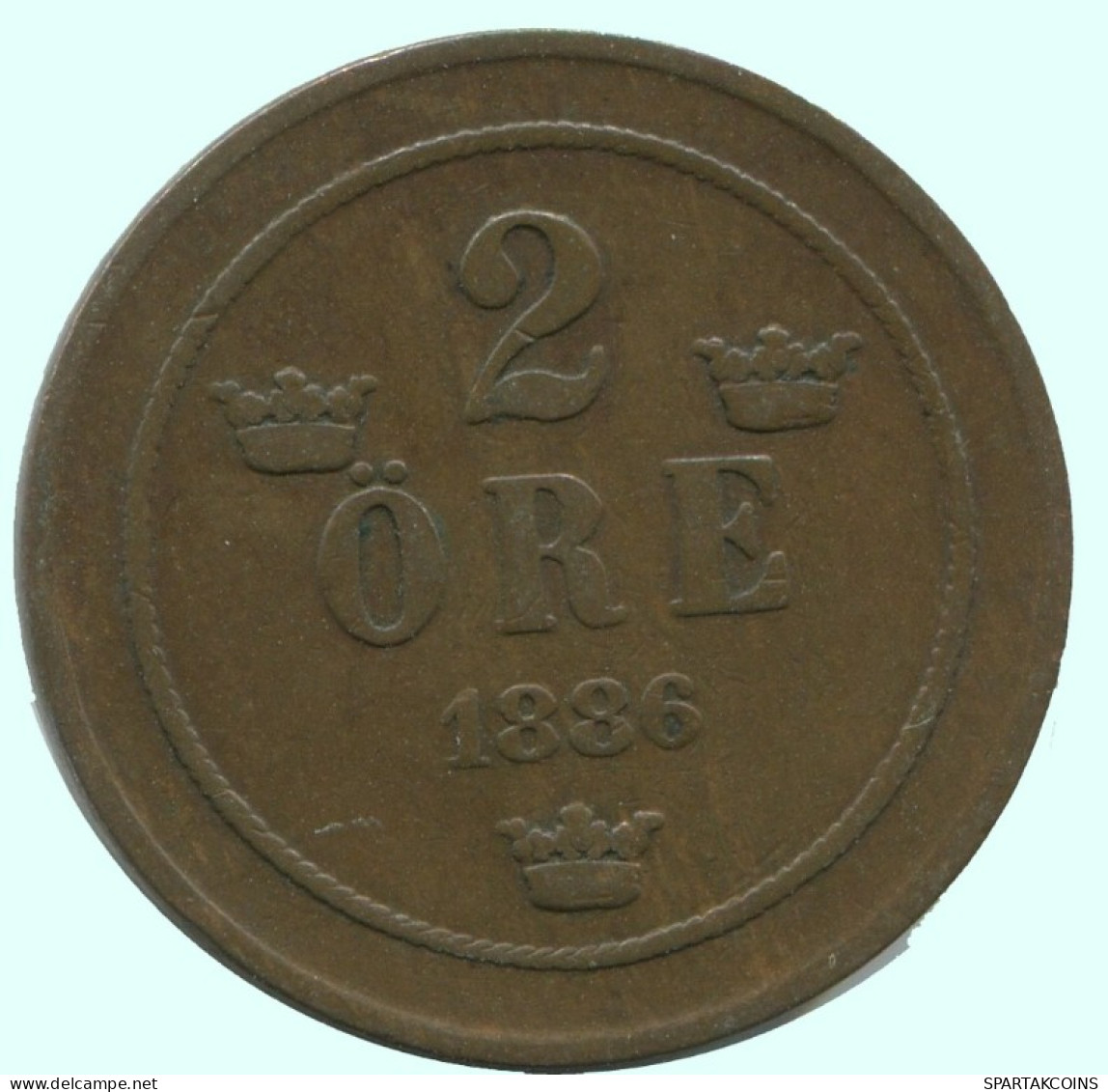 2 ORE 1886 SUECIA SWEDEN Moneda #AC876.2.E.A - Sweden