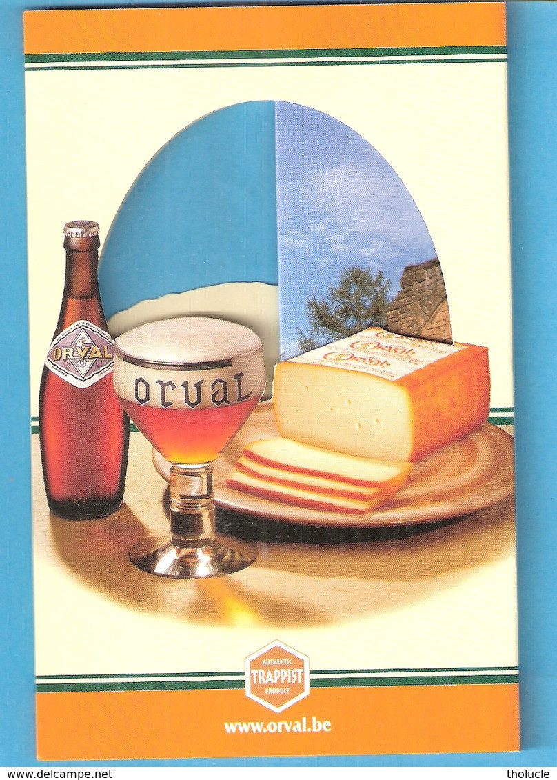 Abbaye D'Orval-Brasserie- Bière Trappiste Et Fromage- Publicité De Table- Triptyque -Recto-Verso- 15x9,7 Cm - Autres & Non Classés