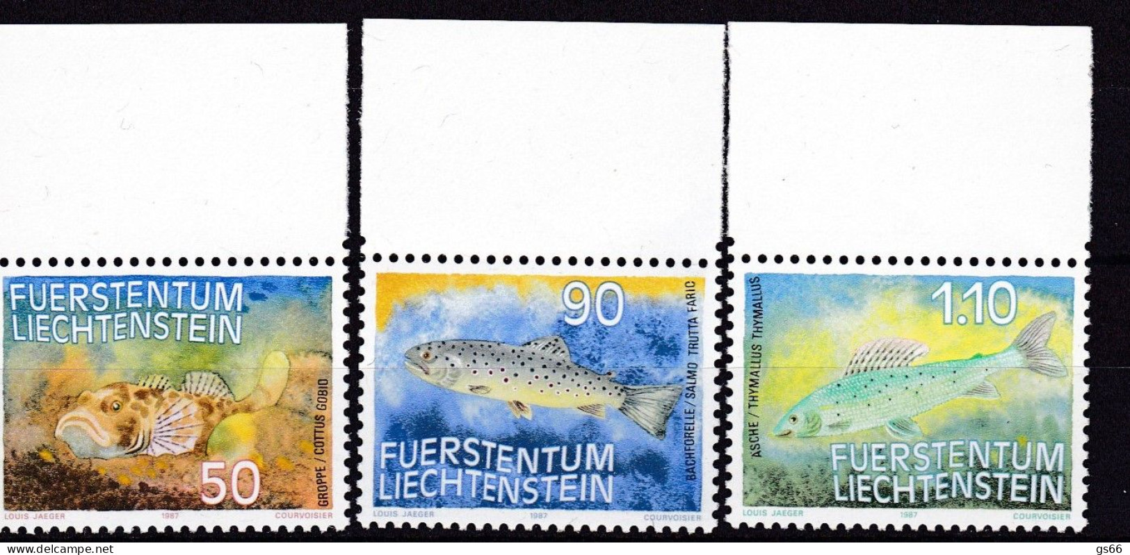 Liechtenstein, 1987, 922/24, Used Oo,  Fische - Gebruikt