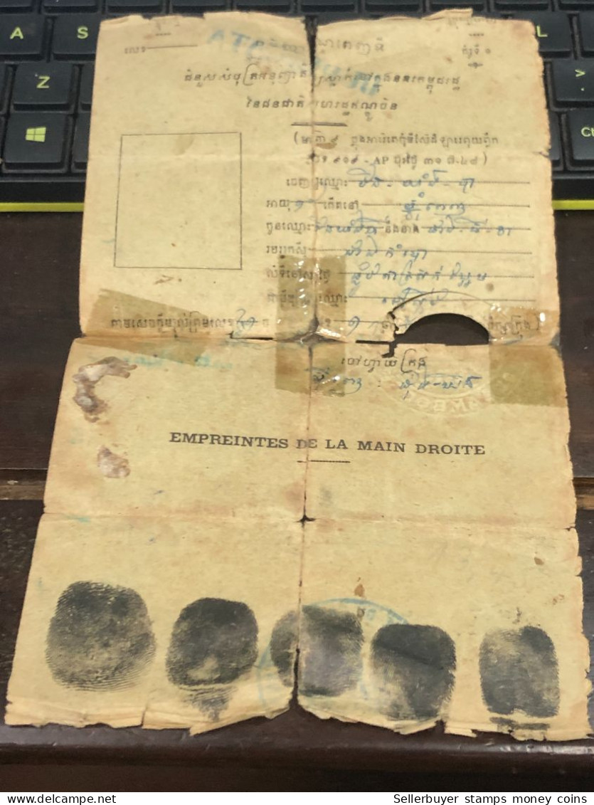 VIET NAM-OLD-ID PASSPORT INDO-CHINA-name-HUYNH VAN BA-1950-1pcs Book PAPER - Verzamelingen