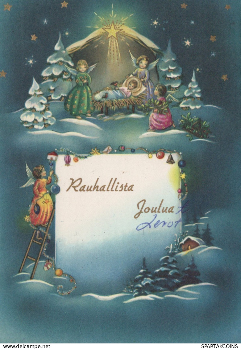 ENGEL WEIHNACHTSFERIEN Feiern & Feste Vintage Ansichtskarte Postkarte CPSM #PAH462.A - Angeli