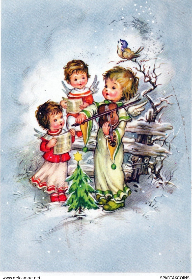 ENGEL WEIHNACHTSFERIEN Feiern & Feste Vintage Ansichtskarte Postkarte CPSM #PAG922.A - Angels