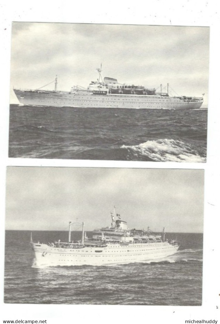 2 POSTCARDS SHIPPING   PUBL BY THE SHIPPING LINE LLOYD TRIESTINO S/S AFRICA AND MV ASIA - Paquebots