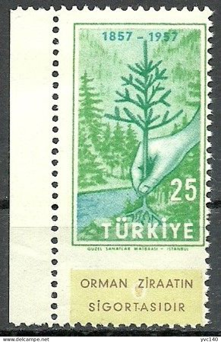 Turkey; 1957 Centenary Of The Instruction Of Forestry In Turkey ERROR "Partially Imperf." - Nuovi