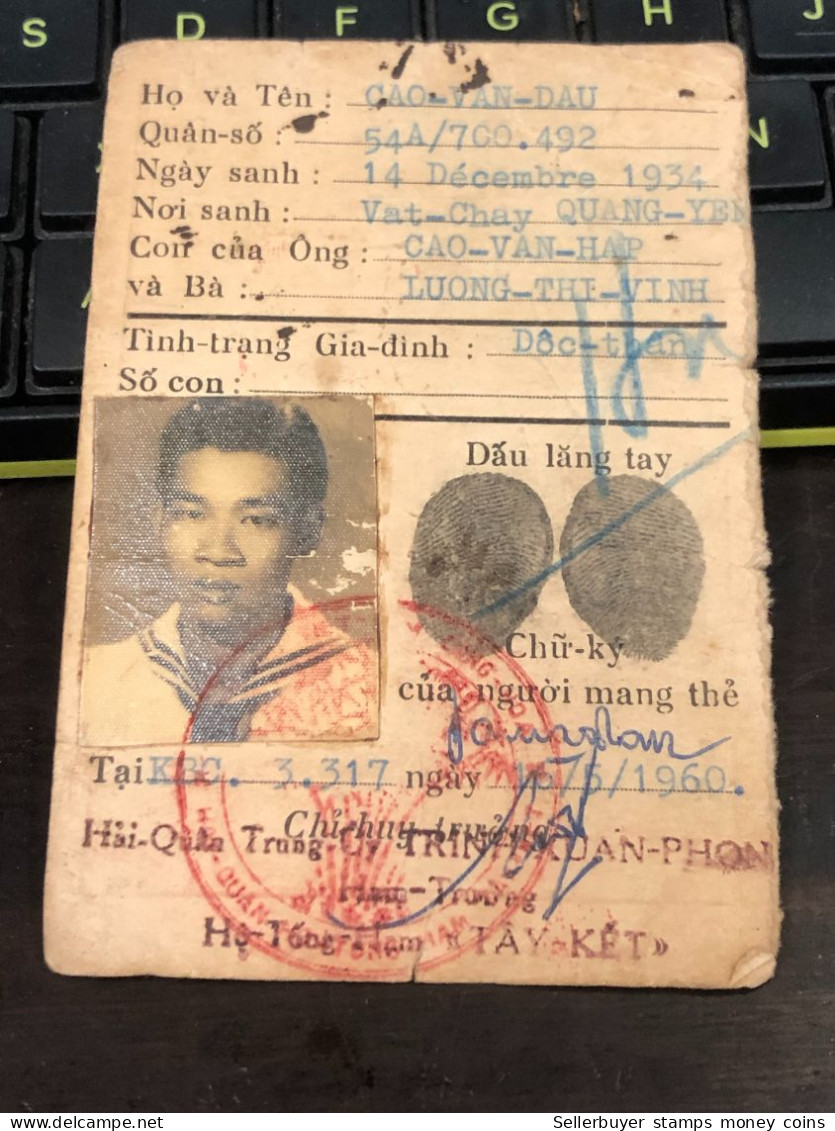 VIET NAM-OLD-ID PASSPORT INDO-CHINA-name-QUAN YEN-1960-1pcs Book PAPER - Sammlungen