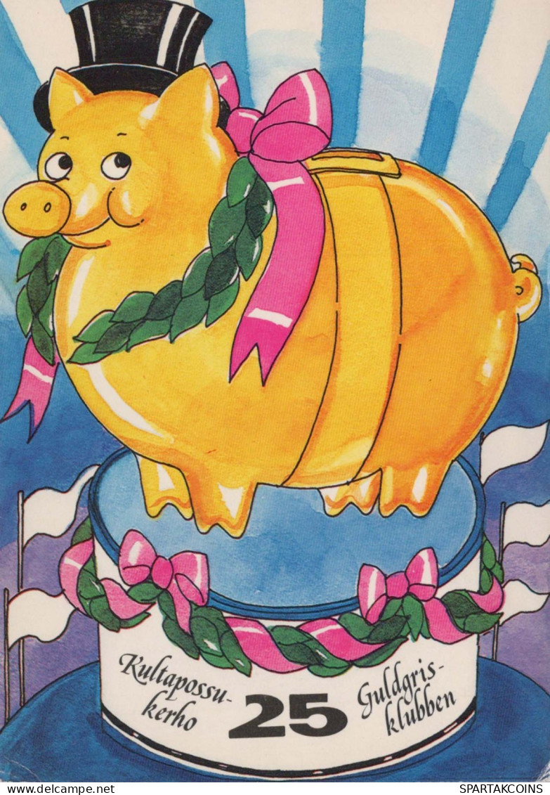 PIGS Tier Vintage Ansichtskarte Postkarte CPSM #PBR743.A - Cochons