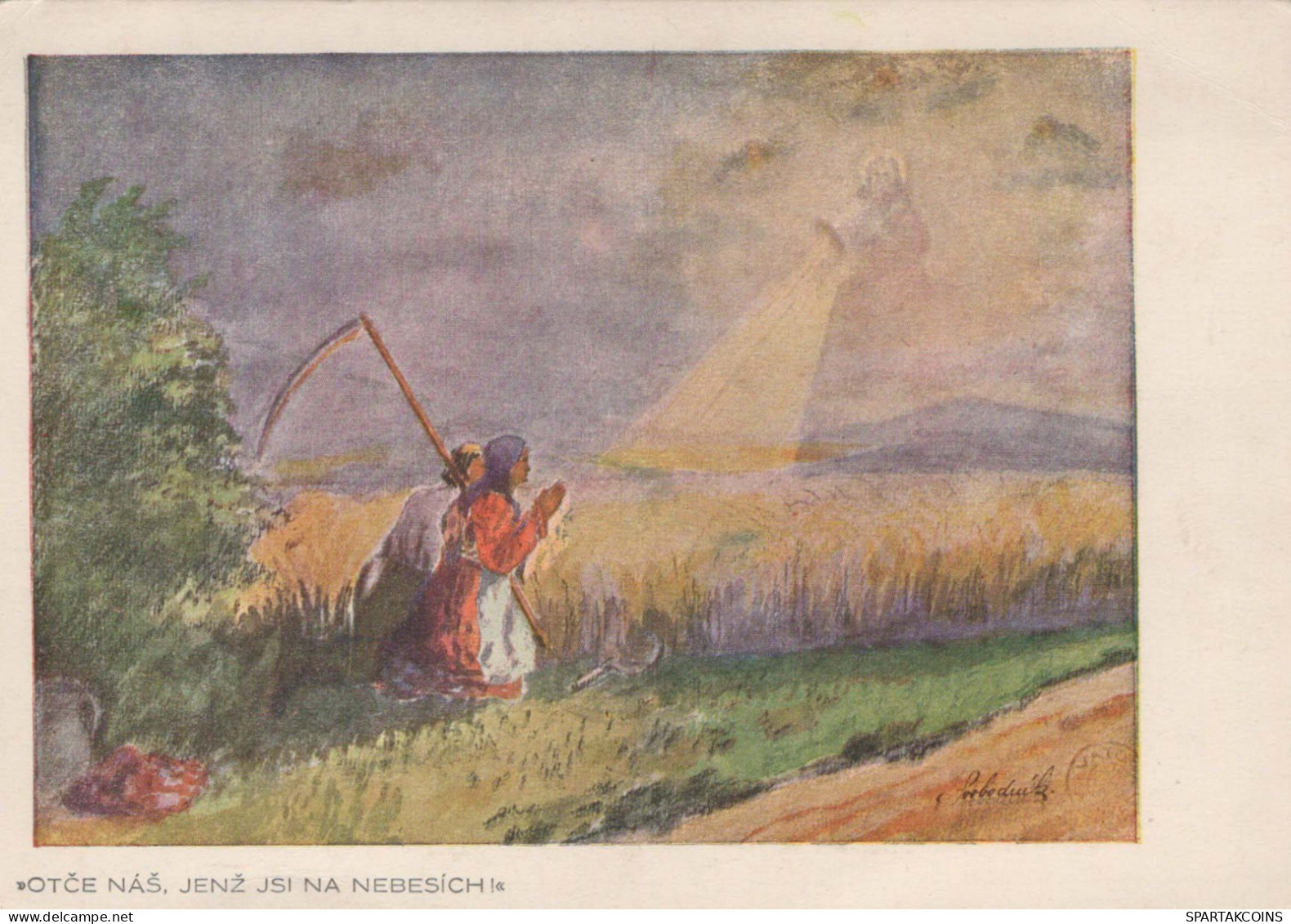 MALEREI SAINTS Christentum Religion Vintage Ansichtskarte Postkarte CPSM #PBQ327.A - Tableaux, Vitraux Et Statues