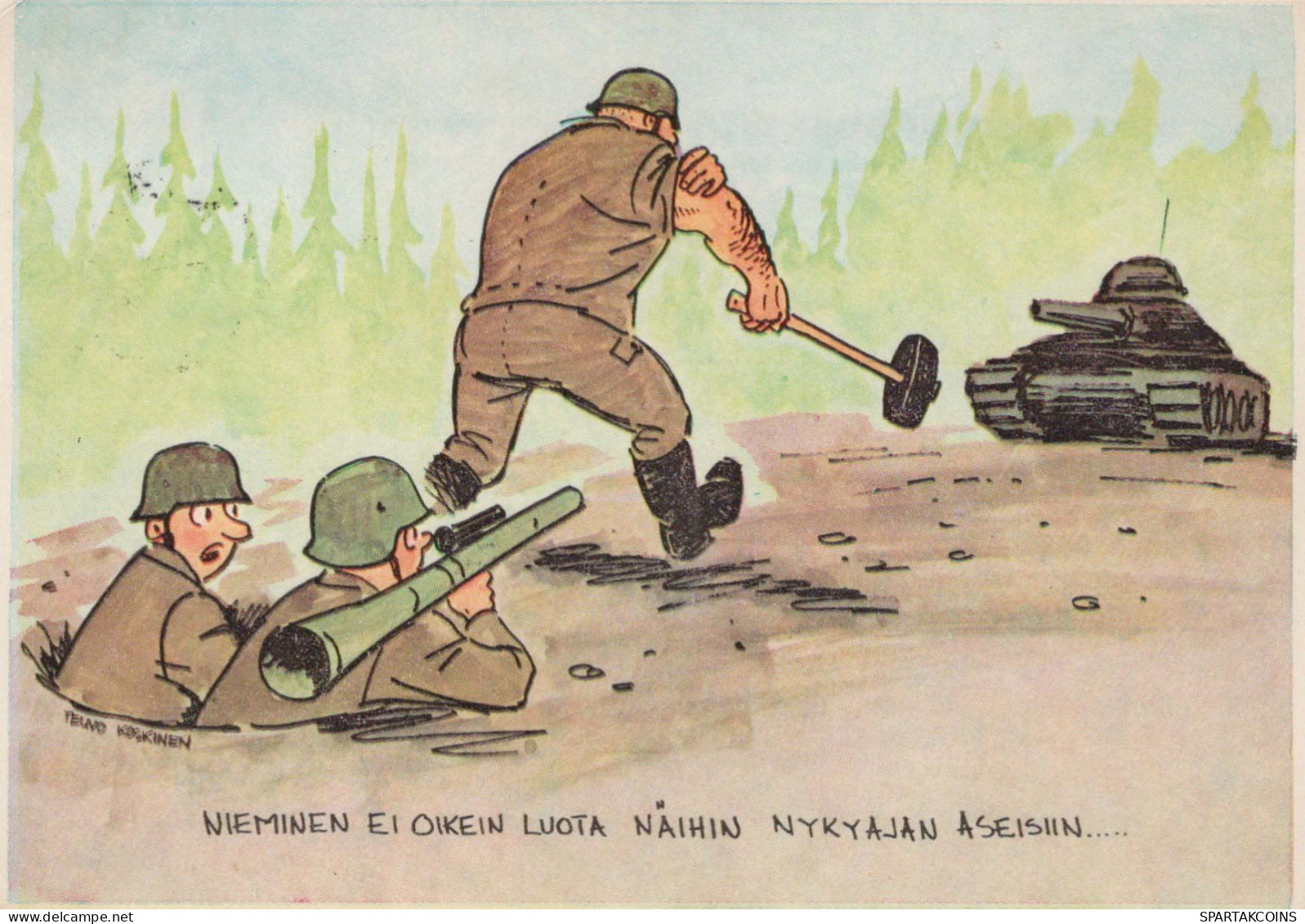 SOLDADOS HUMOR Militaria Vintage Tarjeta Postal CPSM #PBV949.A - Humor