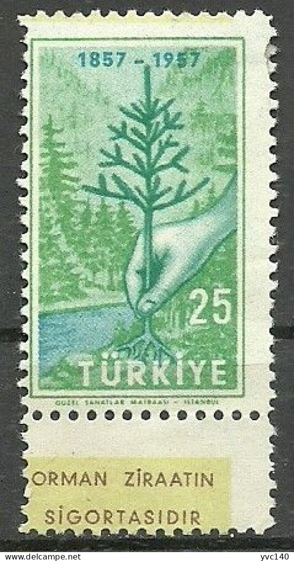 Turkey; 1957 Centenary Of The Instruction Of Forestry In Turkey ERROR "Shifted Perf." - Unused Stamps