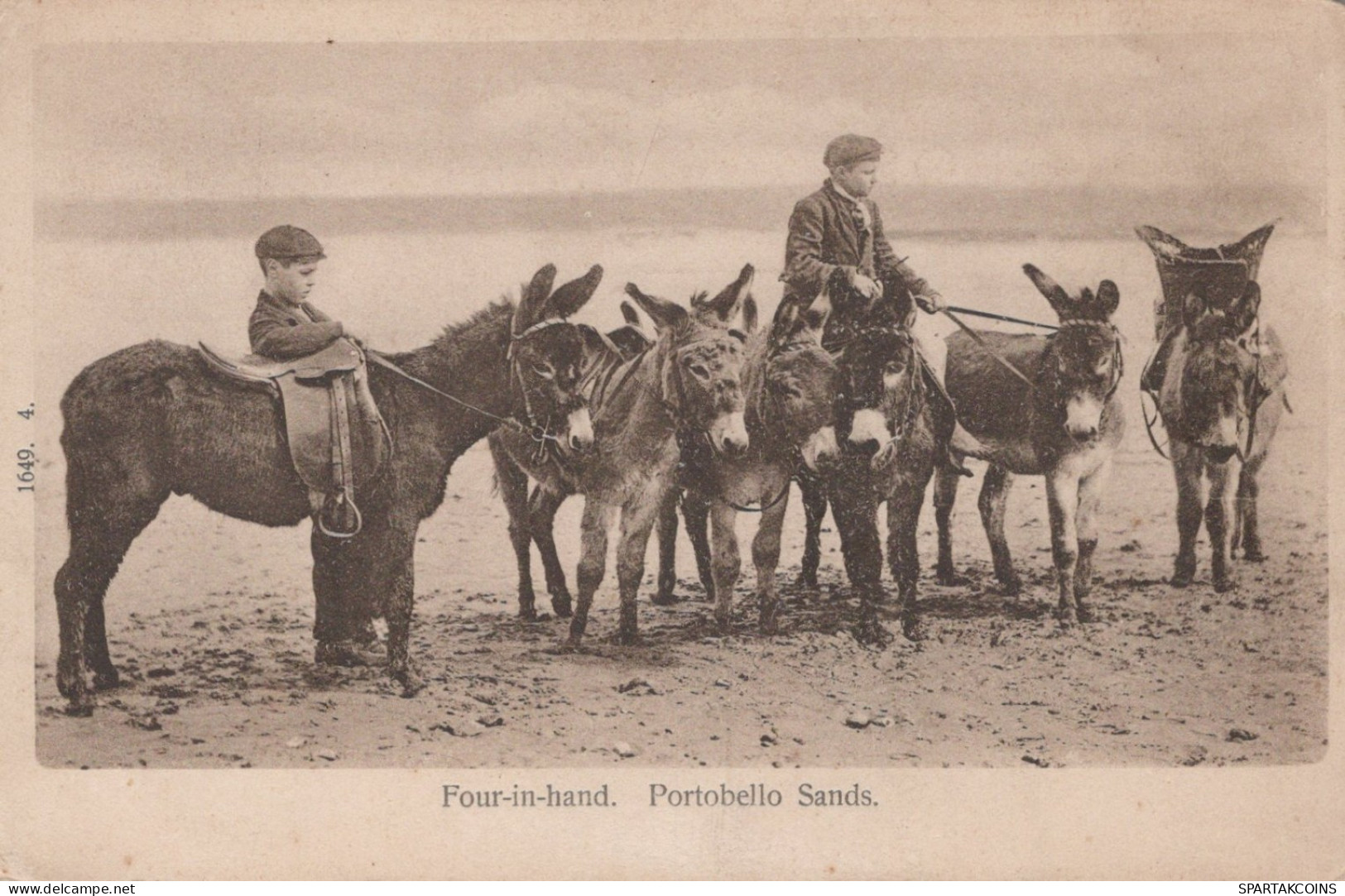 BURRO Animales Niños Vintage Antiguo CPA Tarjeta Postal #PAA329.A - Donkeys