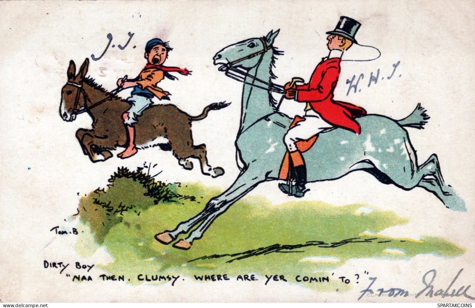 ESEL Tiere Vintage Antik Alt CPA Ansichtskarte Postkarte #PAA316.A - Donkeys
