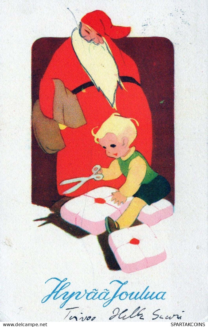 WEIHNACHTSMANN SANTA CLAUS Neujahr Weihnachten GNOME Vintage Ansichtskarte Postkarte CPSMPF #PKG533.A - Santa Claus