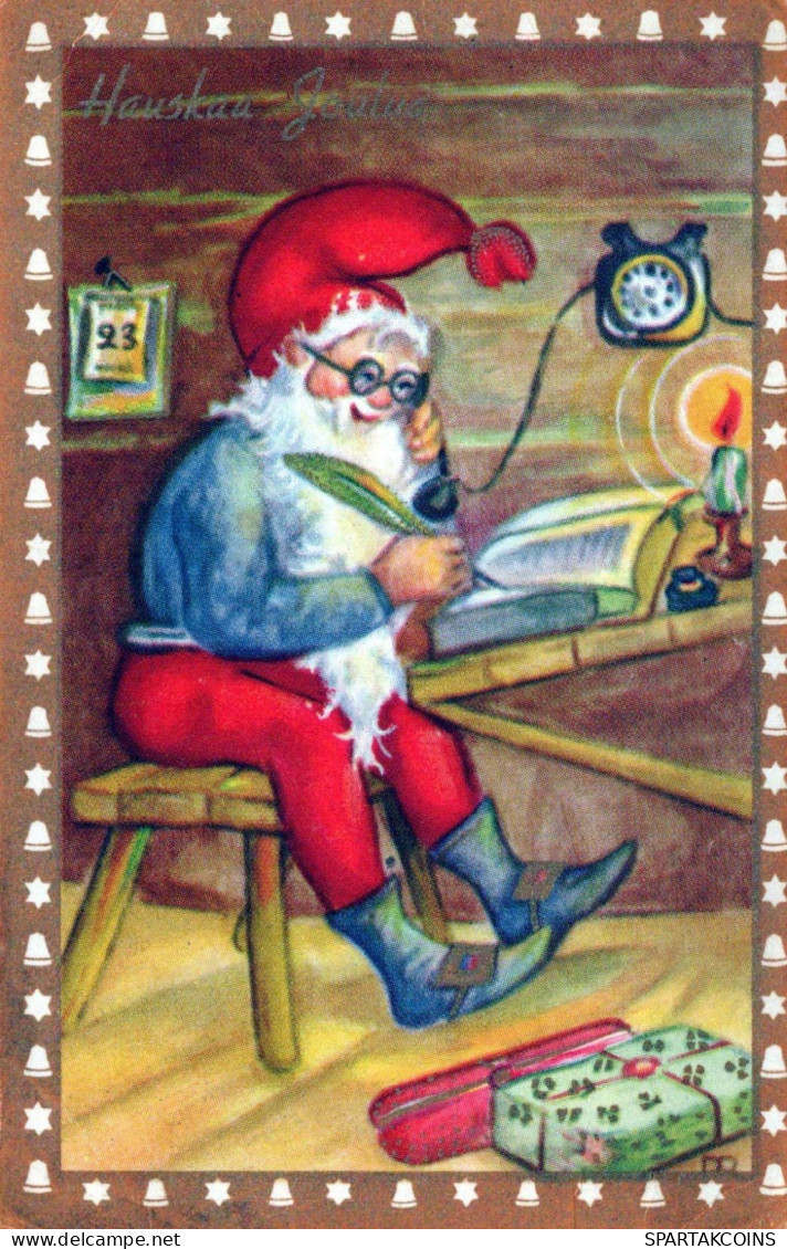 PAPÁ NOEL Feliz Año Navidad Vintage Tarjeta Postal CPSMPF #PKG370.A - Santa Claus