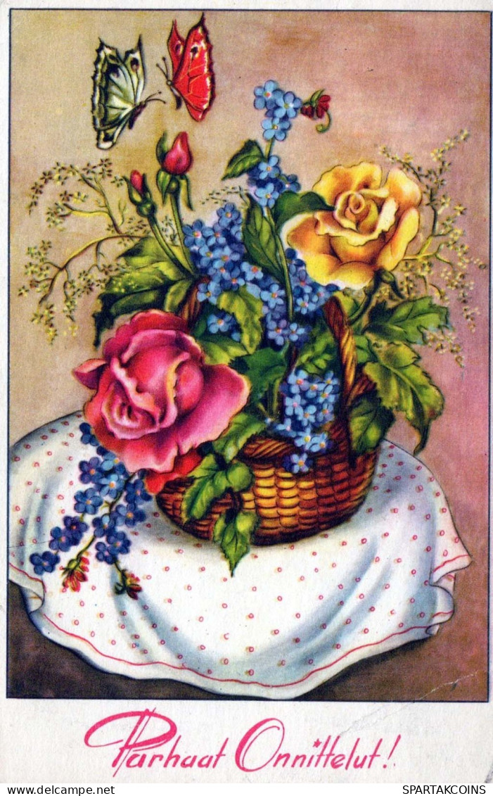FLOWERS Vintage Ansichtskarte Postkarte CPA #PKE650.A - Flowers