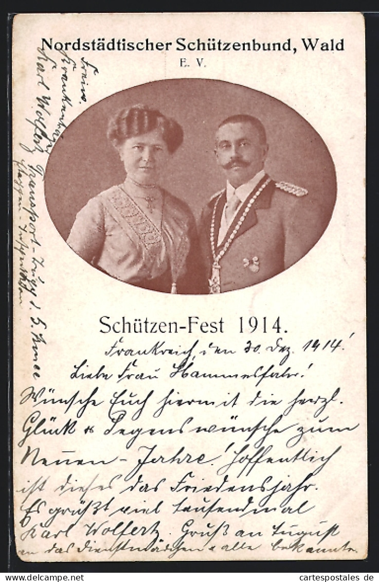 AK Wald / Oberpfalz, Schützen-Fest Vom Nordstädtischem Schützenbund 1914, Jäger Nebst Frau  - Hunting