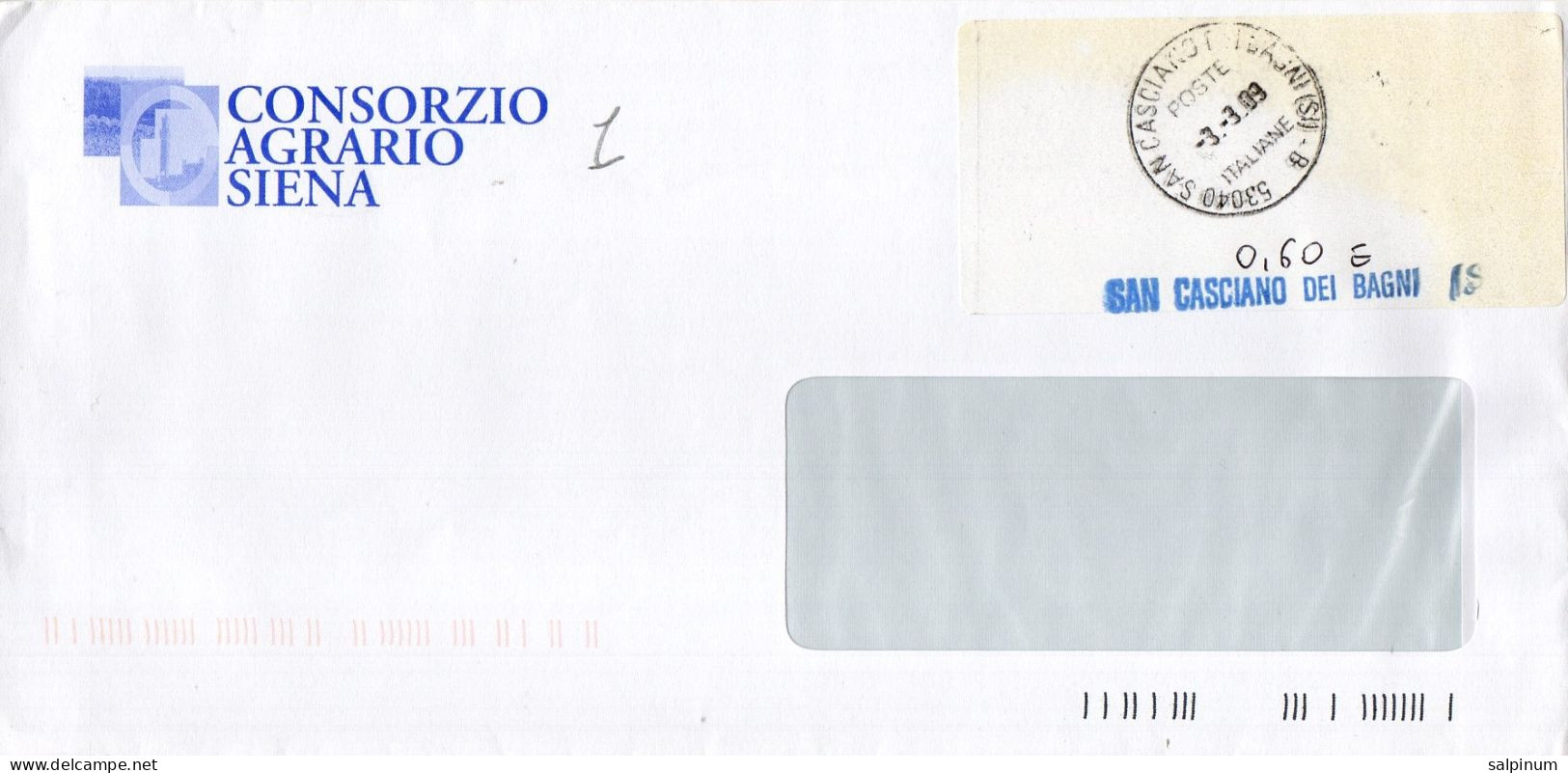 Stemma Consorsio Agrario Di Siena Su Busta Tipo 1 Anno 2009 - Briefe U. Dokumente